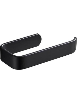 Alper Banyo Yapışkanlı Lüks Tasarım Lamalı Tuvalet Kağıtlığı Siyah