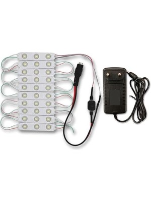 Mercekli Modül LED Tak Çalıştır Hazır Set Ürün Adaptör ve Dimmer Anahtar Dahil, Mutfak, Ayna, Tezgah, Akvaryum, Vitrin Aydınlatma (Günışığı, 10 Adet - Çıt Çıt Anahtar)          [enerji Sınıfı A]
