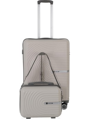 Delixa Mçs Polipropilen 2' Valiz Seti Orta & Makyaj V374 Kemik Gri