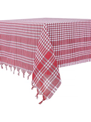 Delixa Destalya Masa Ortusu, 160 x 160 cm Kirmizi Kareli Masa ORTUSU%100 Pamuk Ortusu, Klasik Sofra Ortusu
