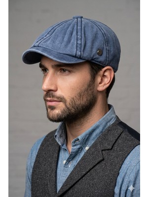 mercantoptan %100 Pamuk Yıkamalı Eskitme Yazlık Model Ingiliz 8 Parca Kasket Sapka