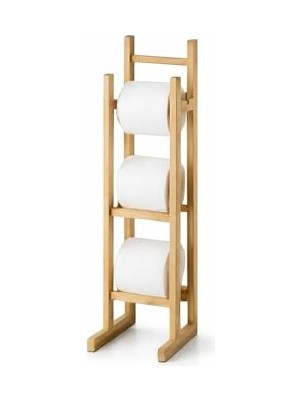 Bambu Ahşap Tuvalet Kağıtlığı Yedekli Ayaklı Ahşap Banyo Aksesuarı Wc Kağıtlık,peçetelik