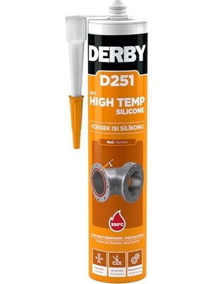 D251 Rtv Isı Silikonu 300 Derece C Kırmızı - 280ML