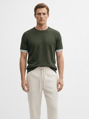 Xint Erkek Haki Doğal Dökümlü Regular Fit Kazak