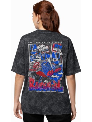 Sevbano Tasarım Babymetal Rock Metal Müzik Grubu Sırt Baskılı Unisex Oversize Eskitme Yıkamalı Tişört