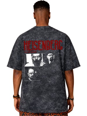 Sevbano Tasarım Efsane Dizi Breaking Bad Walter White Sırt Baskılı Unisex Oversize Eskitme Yıkamalı Tişört
