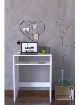 Remaks Modern Tasarımlı Beyaz Bilgisayar Masası Ahşap Malzeme ile Minimalist Özellikler