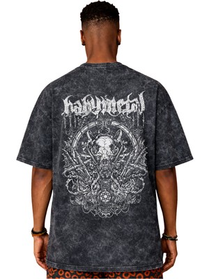 Sevbano Tasarım Babymetal Rock Metal Müzik Grubu Sırt Baskılı Unisex Oversize Eskitme Yıkamalı Tişört