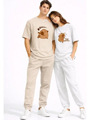 Nevermind Sevgili Kombini Eğlenceli Baskılı Çift Tişört Oversize Unisex Partner Tişört 2’li Set