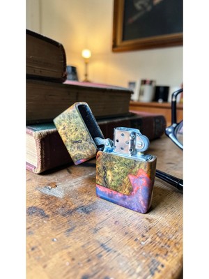 Precious Stabilize Ambonya Ağacı & Epoksi Özel Tasarım Benzinli Çakmak