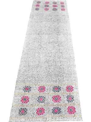 Zehra Abla Halı Yeni El Dokuma Ender Ak Pamuklu Yörük Yün Yolluk Kilim 7209