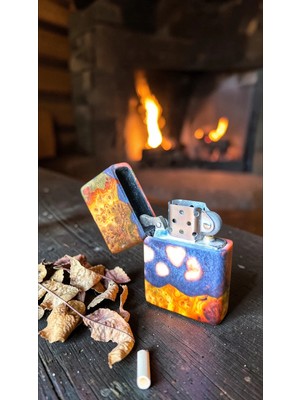 Precious Stabilize Ambonya Ağacı & Epoksi Özel Tasarım Benzinli Çakmak