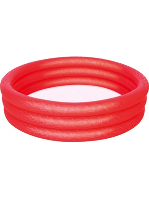 Bestway 122 cm x 25 cm Renkli Çocuk Havuzu W51025 Kırmızı 3 Halkalı Tasarım ve Emniyet Sübapları