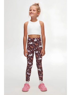 Lovetti Lazy Cat Kız Çocuk Desenli Tayt