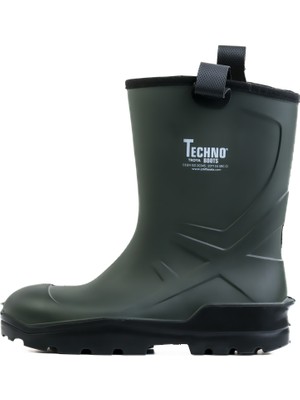 S5 Çelik Burun+Çelik Taban Miflonlu Yeşil Poliüretan Çizme - Techno Boots