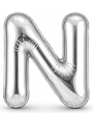Eng Parti Dünyası N Harfi - Gümüş Folyo Harf Balon 40 Inç