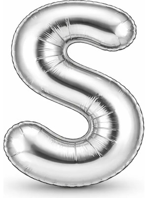 Eng Parti Dünyası S Harfi - Gümüş Folyo Harf Balon 40 Inç