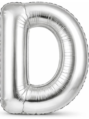 Eng Parti Dünyası D Harfi - Gümüş Folyo Harf Balon 40 Inç