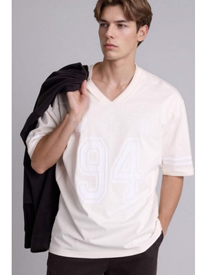 DeFacto Loose Fit Baskılı Kısa Kollu Tişört H3528AX26SP