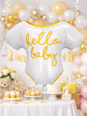 Hello Baby Elbise Folyo Balon Parti Balonu 62X61 cm Krem