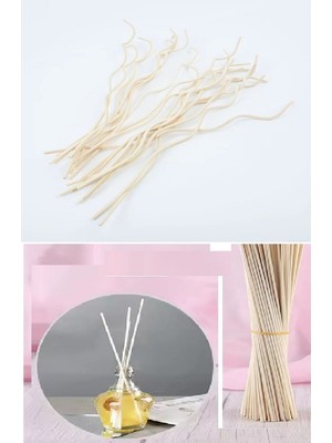 Esranın Dünyası 3 Adet Dalgalı Model Aromaterapi Dağıtıcı Rattan Sopa- Ev Dekor Şişe - Koku Yağı Ahşap Difüzör Çubuk