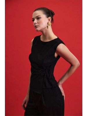 Sateen Y26 1989-1254  Lena Bluz Siyah Kadın