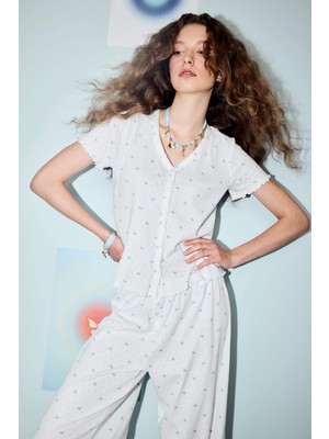 DeFacto Desenli Pijama ÜSTÜ G4624AX26SM