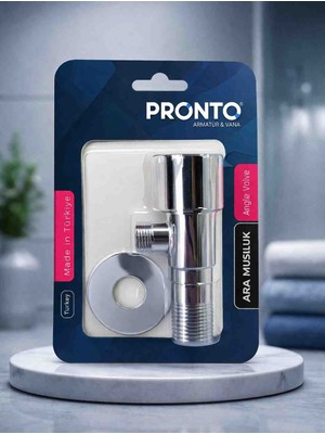 Pronto  Ara Musluk Taharet Musluğu - 1/2-3/8 Standart Ölçü - Paslanmaz Parlak Krom Kaplama