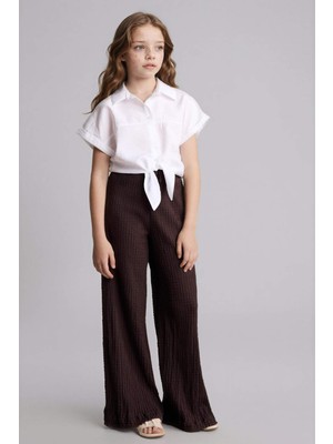 DeFacto Wide Leg Krinkıl Kumaş Pantolon Kız Çocuk H7341A826SP