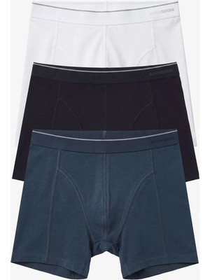 Blackspade Erkek Boxer 3'lü Paket Tender Cotton 9673 - Beyaz Siyah Antrasit