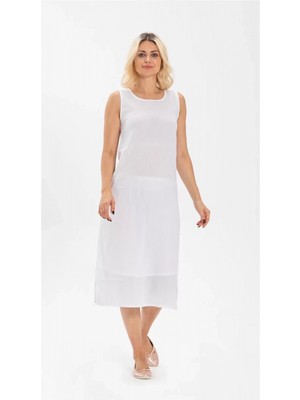 Pileli Store Pilelistore Imer 3164 Kalın Askı Uzun Viskon Elbise Kombinezon