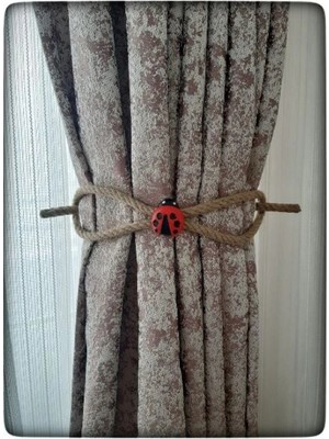 MiraLive 6 Adet Braçol Kanat Perde Tokası Tül Perde Tutucu Perde Süs Uğur Böceği Ile Uğur Gelsin