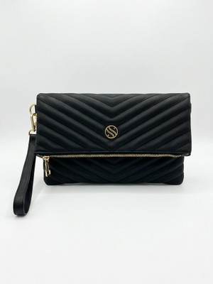 Sanmorris Kadın Suni Deri Kapitone Desenli Çapraz Askılı Mıknatıslı ve Fermuarlı Portföy Çanta S-1391