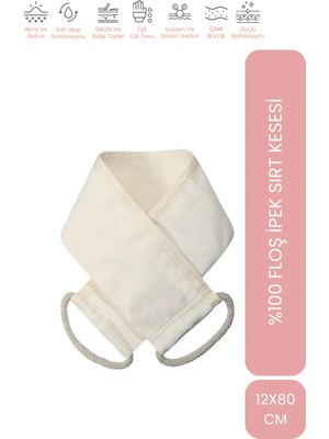 Let'scrub Krep Sırt Banyo Duş Kesesi %100 Floş Ipek Kadın ve Erkekler Için Peeling 15X85 cm