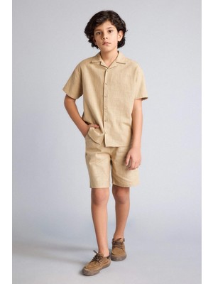 DeFacto Dokulu Şort Erkek Çocuk H3048A826HS