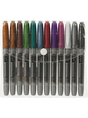 Kraf 12 Li Renkli Metalik Permanent Markör 616G Yüksek Kalite Kırtasiye Ürünü