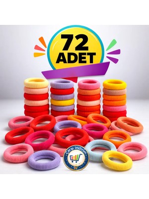 Nistabolje 72 Adet Renkli Saç Tokası Esnek Havlu Lastik Toka
