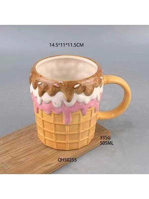 Pileli Store Pilelistore Dondurma Şeklinde Seramik Bardak