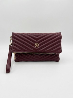 Sanmorris Kadın Suni Deri Kapitone Desenli Çapraz Askılı Mıknatıslı ve Fermuarlı Portföy Çanta S-1391