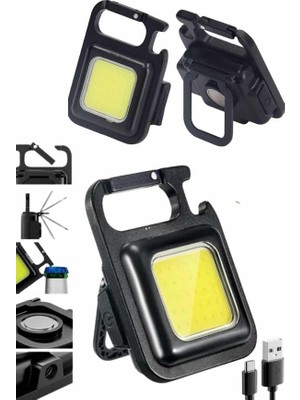 Kamp Çadır Lambası Şarjlı El Feneri Işıldak Anahtarlık Mini Mıknatıslı