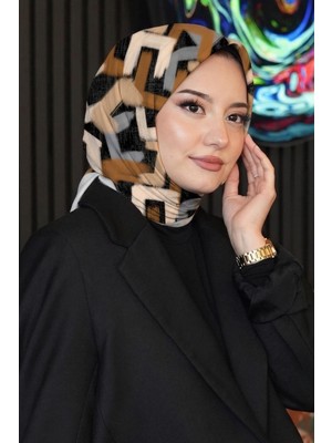 Afvente Fırça Desen Bej Soft Pamuk Eşarp