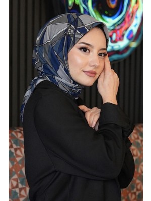 Afvente Kesişim Desen Siyah Soft Pamuk Eşarp