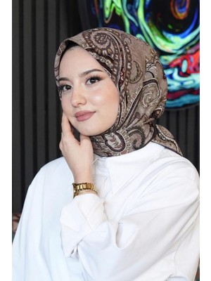 Afvente Klasik Paisley Desen Vizon Soft Pamuk Eşarp