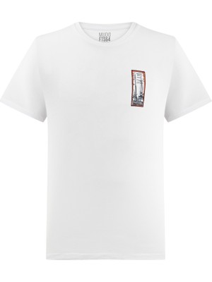 Mudo Nakışlı Bisiklet Yaka T-Shırt