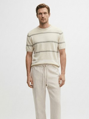 Xint Erkek Bej Doğal Dökümlü Regular Fit Kazak