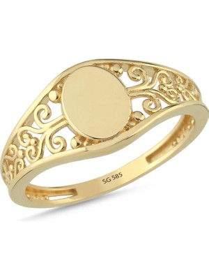 Sembol Gold 14 Ayar Kişiye Özel Isim Yazılabilir Altın Yüzük 1,85 gr