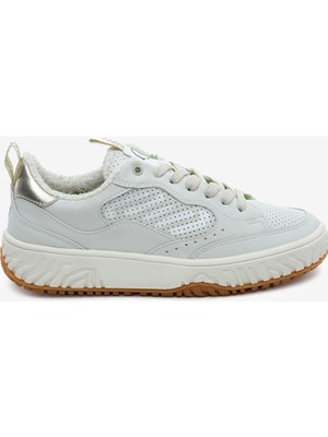 Lab Kadın Kirli Beyaz Hakiki Deri Sneaker Ayakkabı 6Y2CA45331