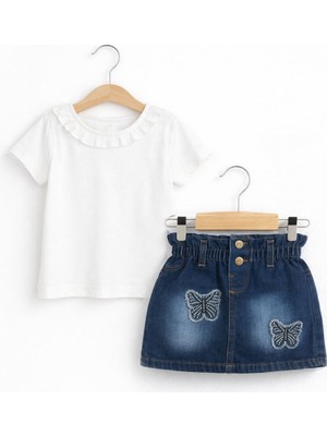 Overdo Kız Çocuk Kot Etekli Tişört 2li Takım