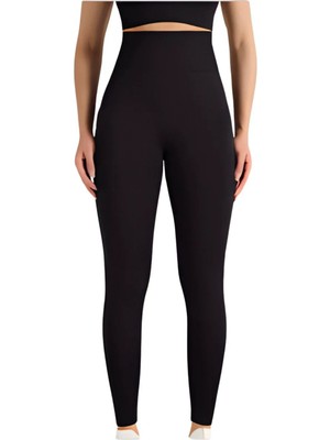 Pileli Store Pilelistore Dikişsiz Düz Tayt  Kadın AK4251