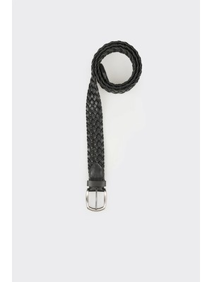 Elle Siyah Deri Erkek Kemer